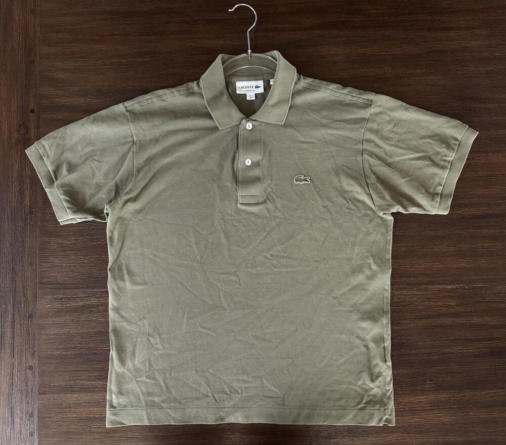 Lacoste Pique Polo Shirt Mens Small Green Classic Fit Crocodile Logo
